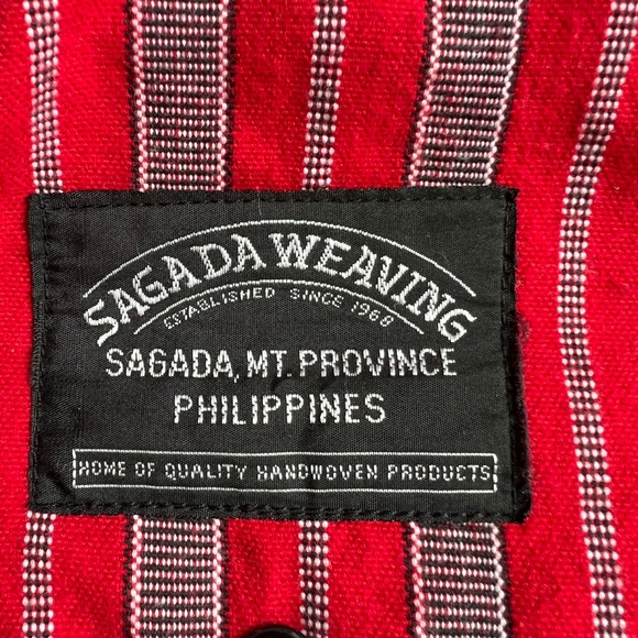 Sagada Weaving Bag Handwoven Crossbody Front Flap Red Black White Cotton Pocket - Picture 2 of 6